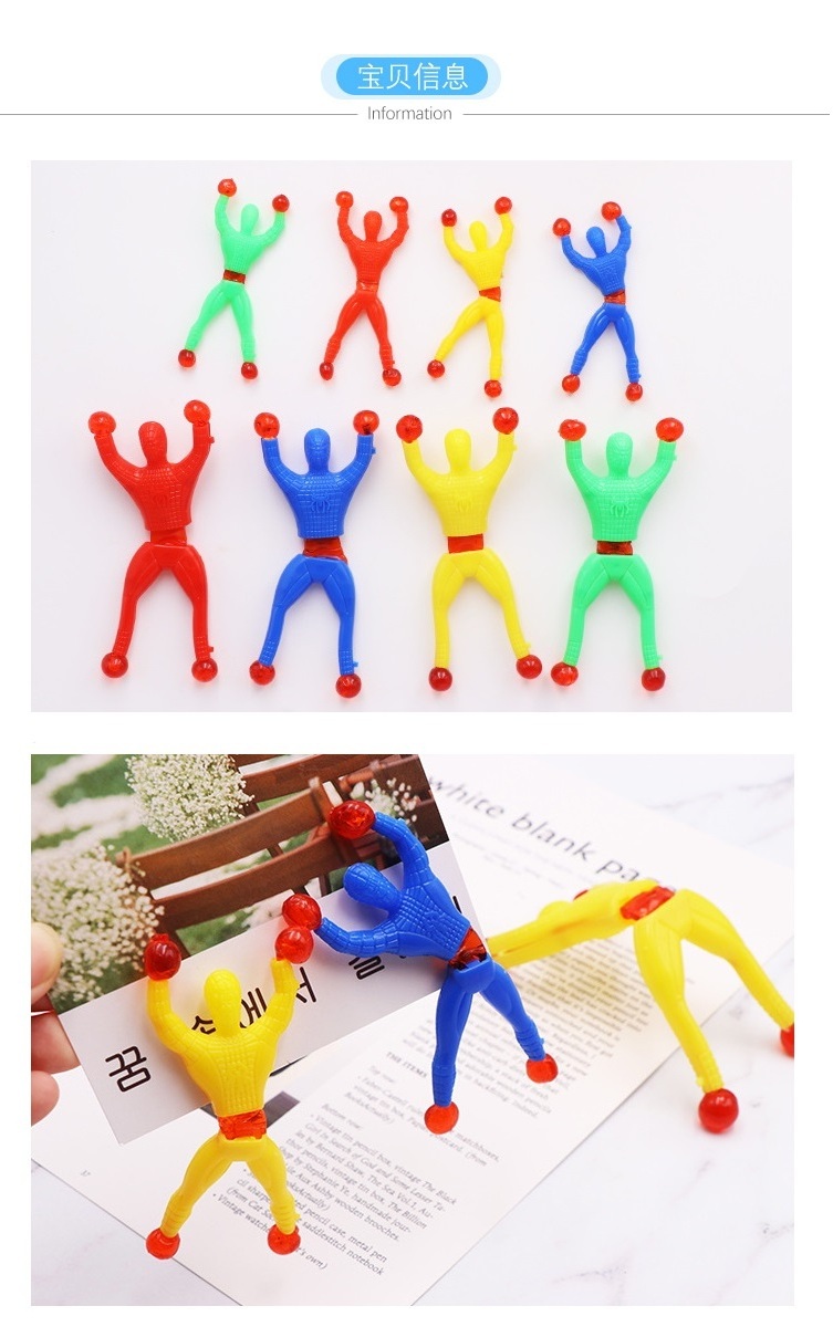 13cm Climbing Wall Man Sticky Spider Toy Sticky Spider Toy Spider Men Stretchy Sticky Toys For Kids