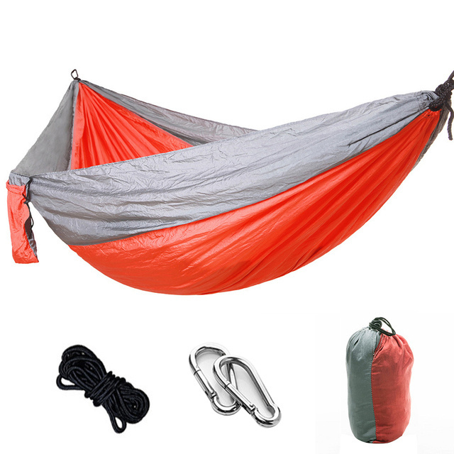 2-Person Portable Hammock for Patio Camping Poolside Quick Dry Double Hammock with Folding Curved Spreader Bar