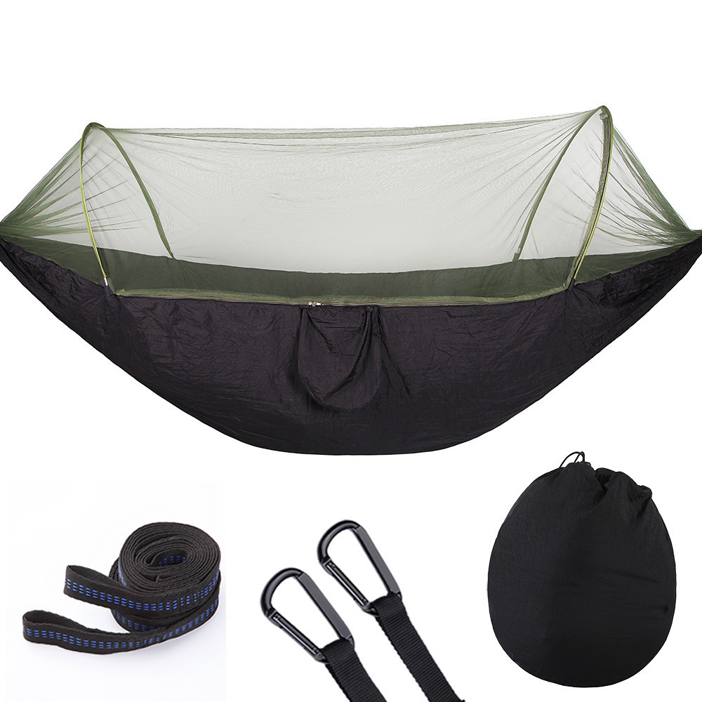 Wholesale Customized Logo Outdoor Portable Parachute Folding Hammock Swing Camping Mosquito Net Net Hammock