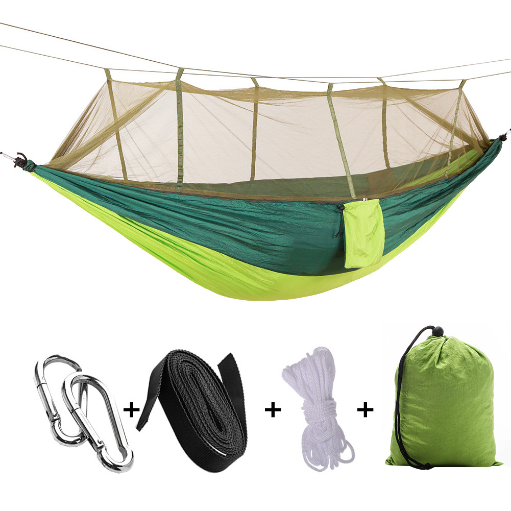 Camping accessories custom logo hiking gear ultralight collapsible parachute outdoor portable hooks camping hammock swings