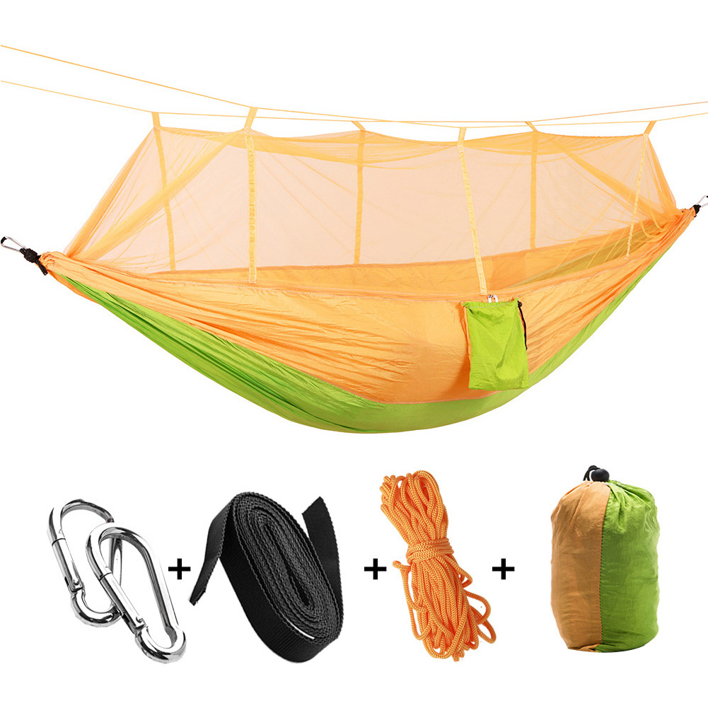 Camping accessories custom logo hiking gear ultralight collapsible parachute outdoor portable hooks camping hammock swings