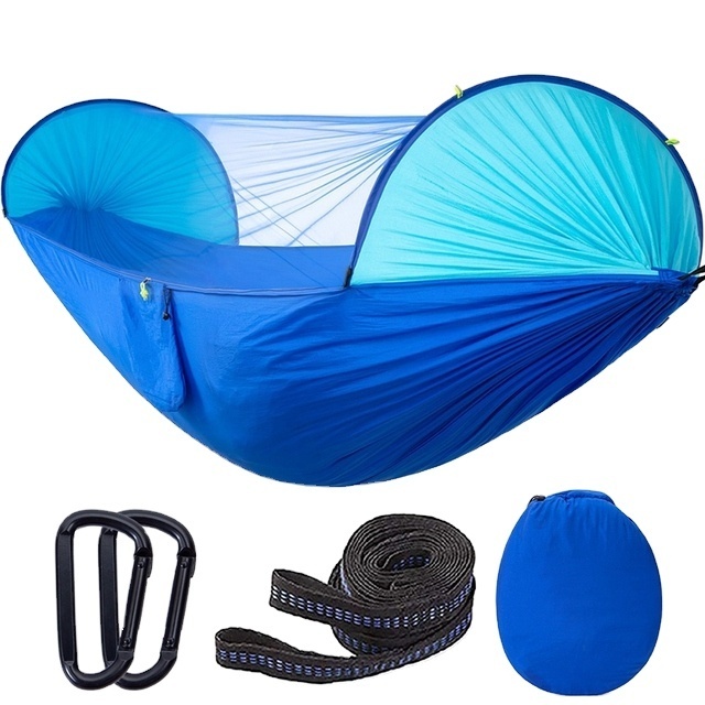 Wholesale fun with mosquito net lightweight folding single and double outdoor portable camping hammock