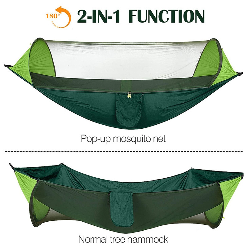 Wholesale fun with mosquito net lightweight folding single and double outdoor portable camping hammock