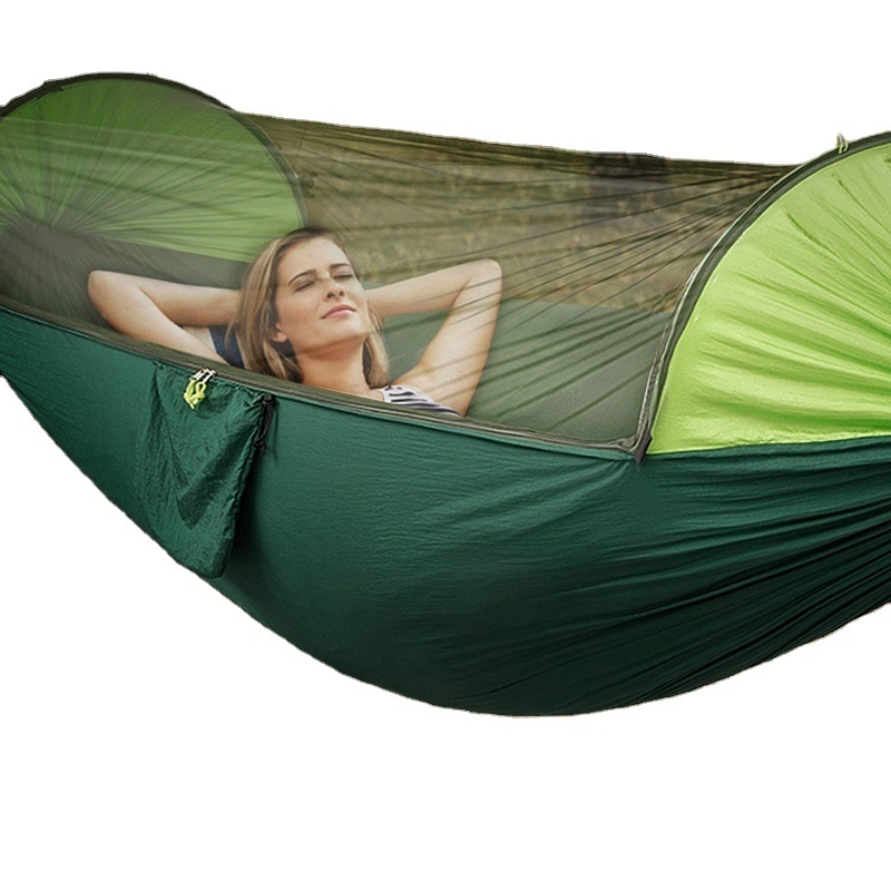 Own brand camping hammock with mosquito net and rain cover for outdoor portable camping hammock