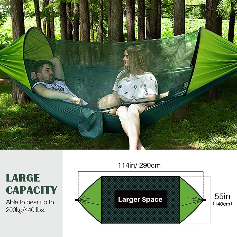 Own brand camping hammock with mosquito net and rain cover for outdoor portable camping hammock