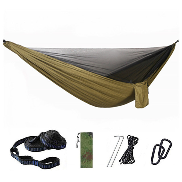 Customized new product with mosquito net and rain fly camping hammock for portable double hammock