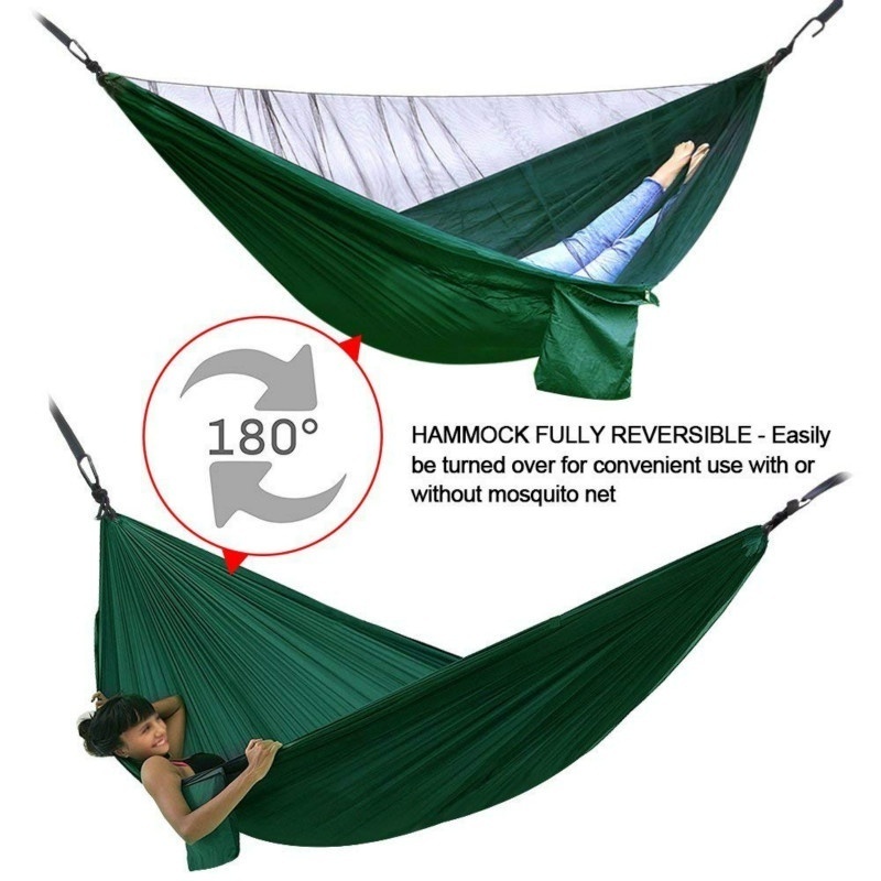 Customized new product with mosquito net and rain fly camping hammock for portable double hammock