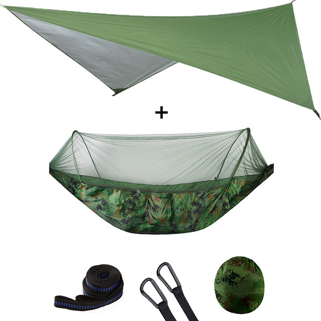 Outdoor Parachute Portable Large Camping Hammock with Mosquito Net Ultralight Hanging Hammocks