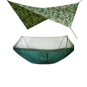 Portable Outdoor Parachute Hammocks for Hiking Travel Beach with Mosquito Net Hammock