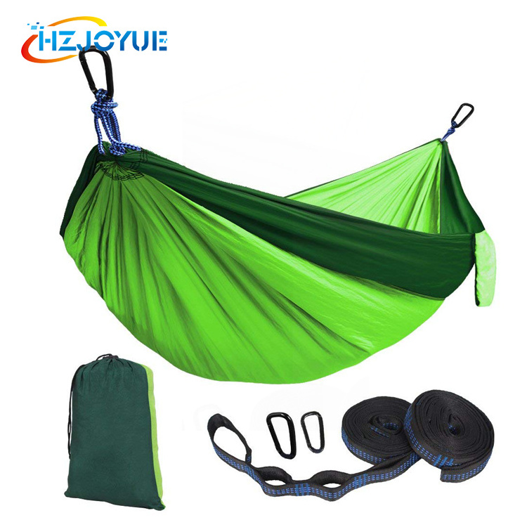 Carries lightweight nylon parachute 2 person portable hammock Adult camping hammock with tree straps for Backpacking Travel