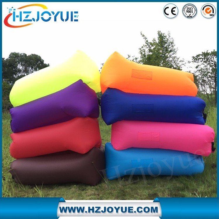 Factory detect sell high quality 210T Nylon inflatable lay bag lazy sofa air lounger