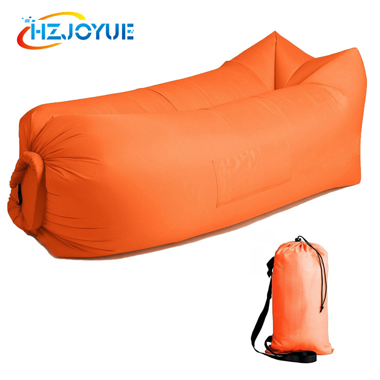 Factory detect sell high quality 210T Nylon inflatable lay bag lazy sofa air lounger