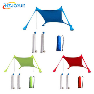 In Stock Beach Canopy Awning SunShade Beach Tent With Sandbag Quality Lycra nylon Fabric Aluminum Poles- Perfect Sun Shelter