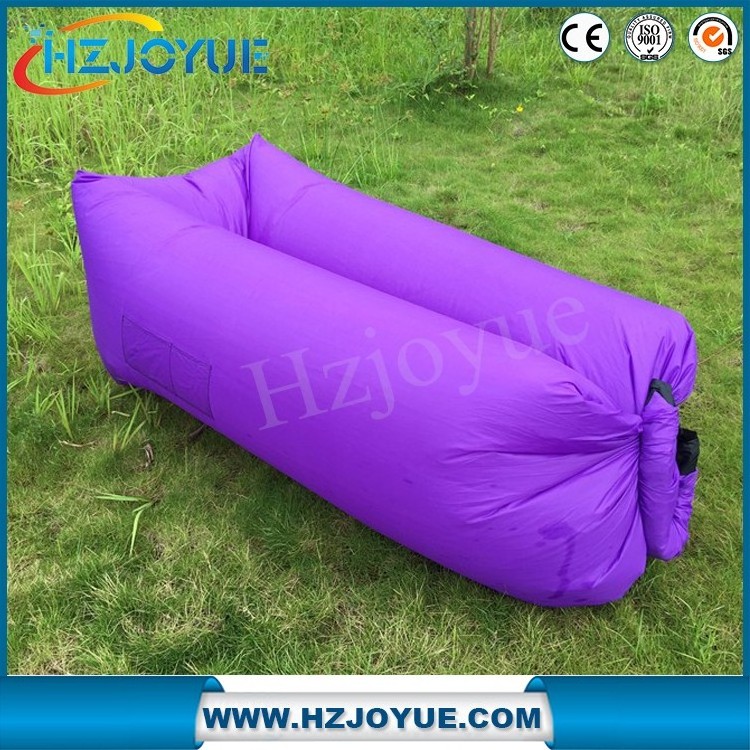 Factory detect sell high quality 210T Nylon inflatable lay bag lazy sofa air lounger