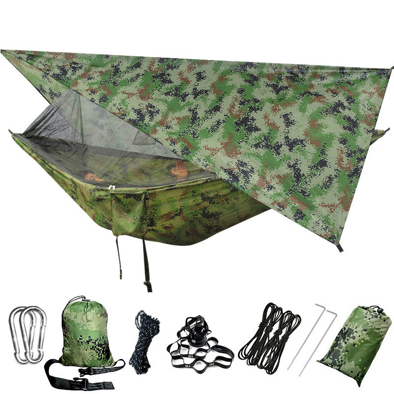 Portable Outdoor Parachute Hammocks for Hiking Travel Beach with Mosquito Net Hammock