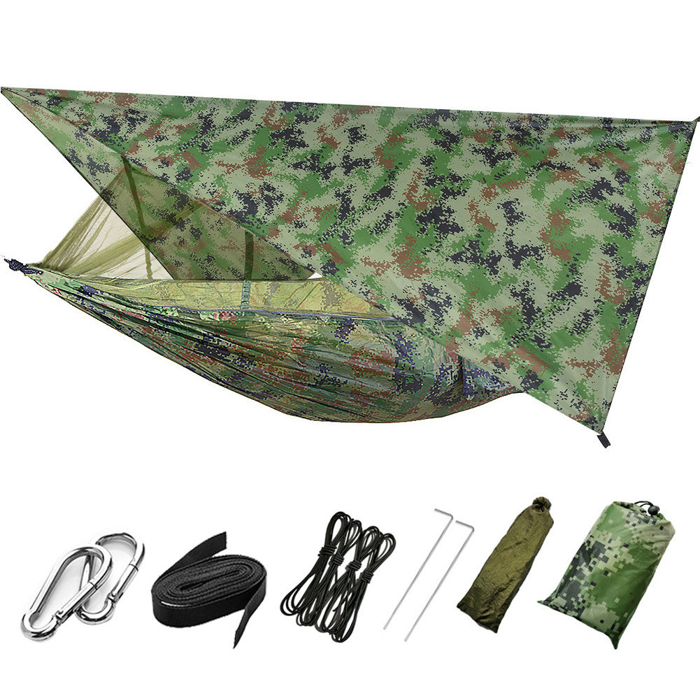 Portable Outdoor Parachute Hammocks for Hiking Travel Beach with Mosquito Net Hammock