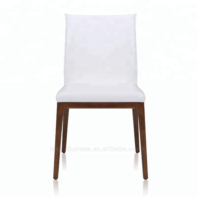 home goods solid wood carved white leather dining chair