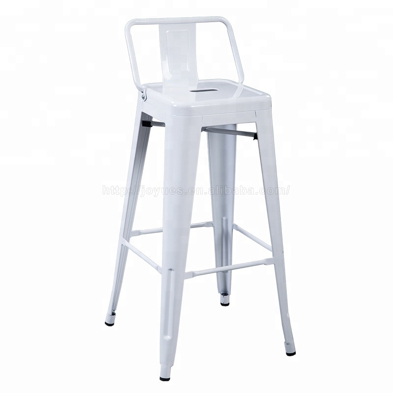 Vintage black stainless steel metal industrial pub bar high chair barstool stool for heavy people