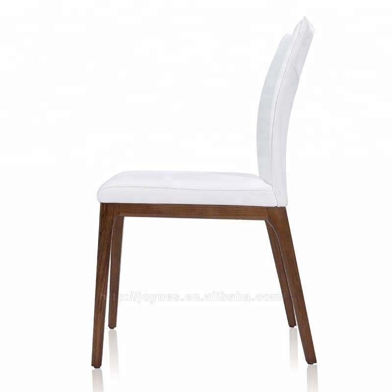 home goods solid wood carved white leather dining chair