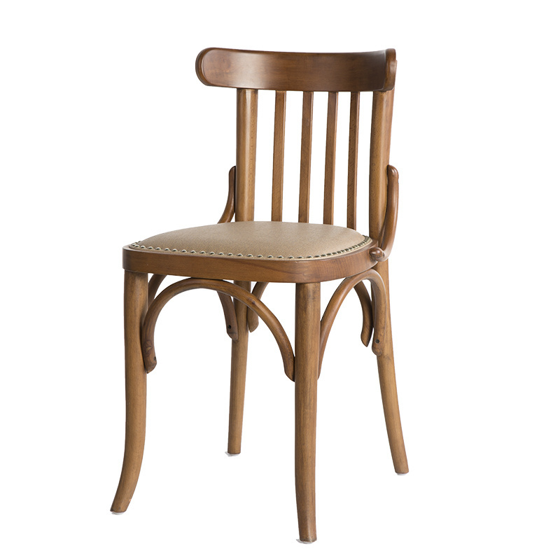 Antique wholesale high-end small indoor wood  bistro chairs for Singapore Hongkong cafe restaurant