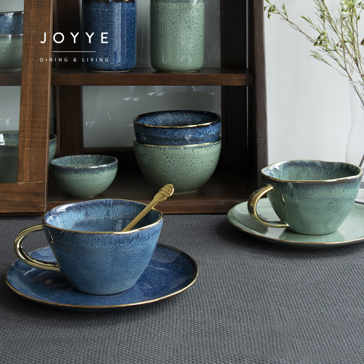 Joyye wholesale personalised japanese style vintage cafe cups porcelain custom tea coffee ceramic mugs