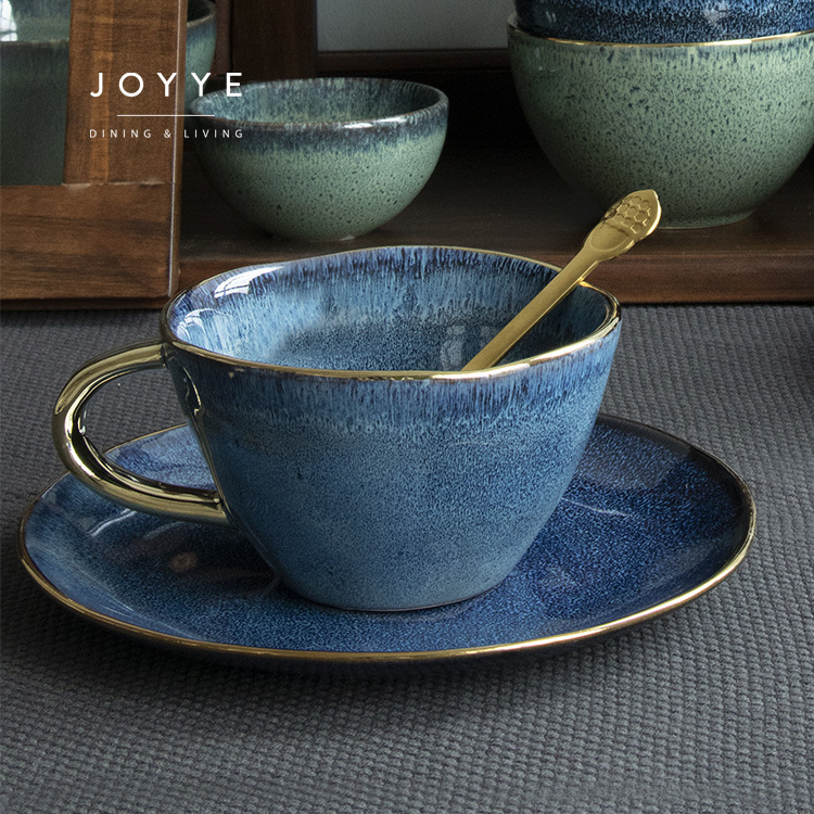 Joyye wholesale personalised japanese style vintage cafe cups porcelain custom tea coffee ceramic mugs