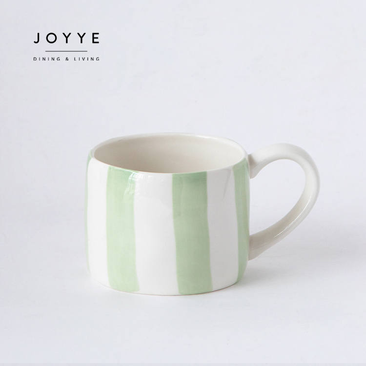 Joyye Nordic Chic Pure Line Hand Painted Ceramic Drinkware Set Stoneware Mugs Coffee Cup Set