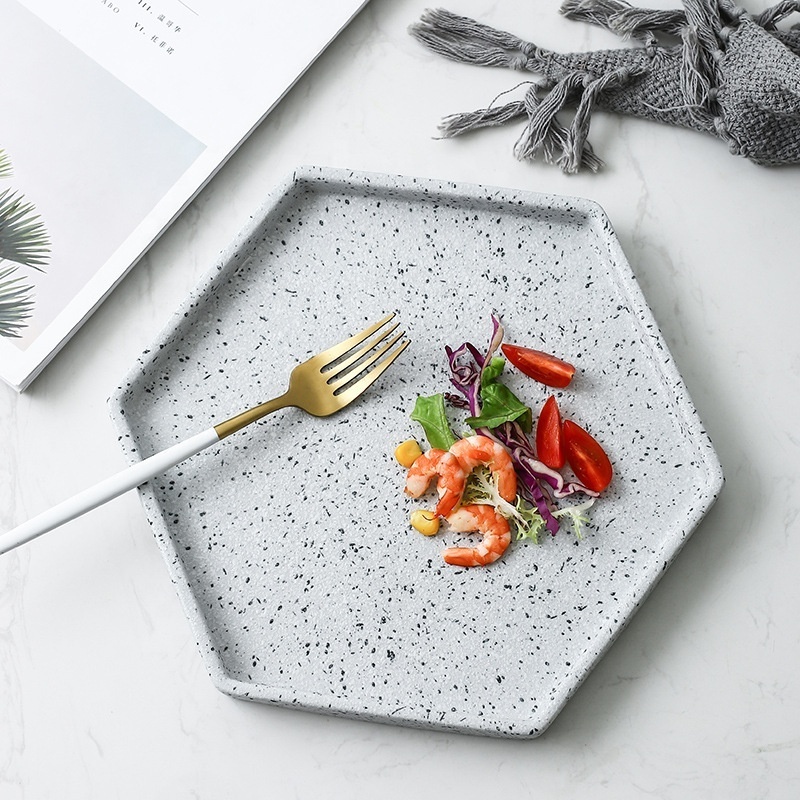 Stone Granite Texture Round Cutting Serving and Cheese Tray Board for Kitchen or Parties