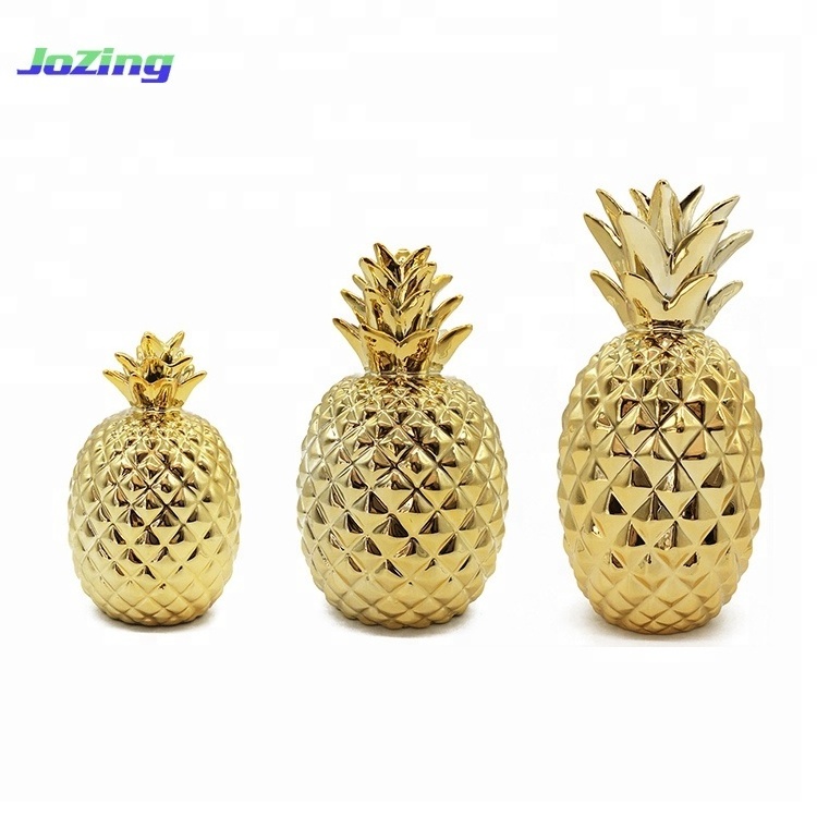 Christmas Gifts Golden Ceramic Pineapple Decoration for Home Bedroom Decorative