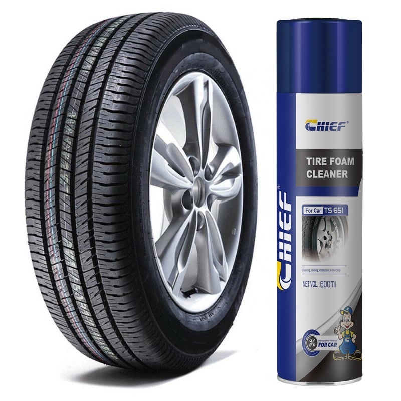 Excellent price international standard customized logo make tires clean and shiny car tire foam cleaner 600ml