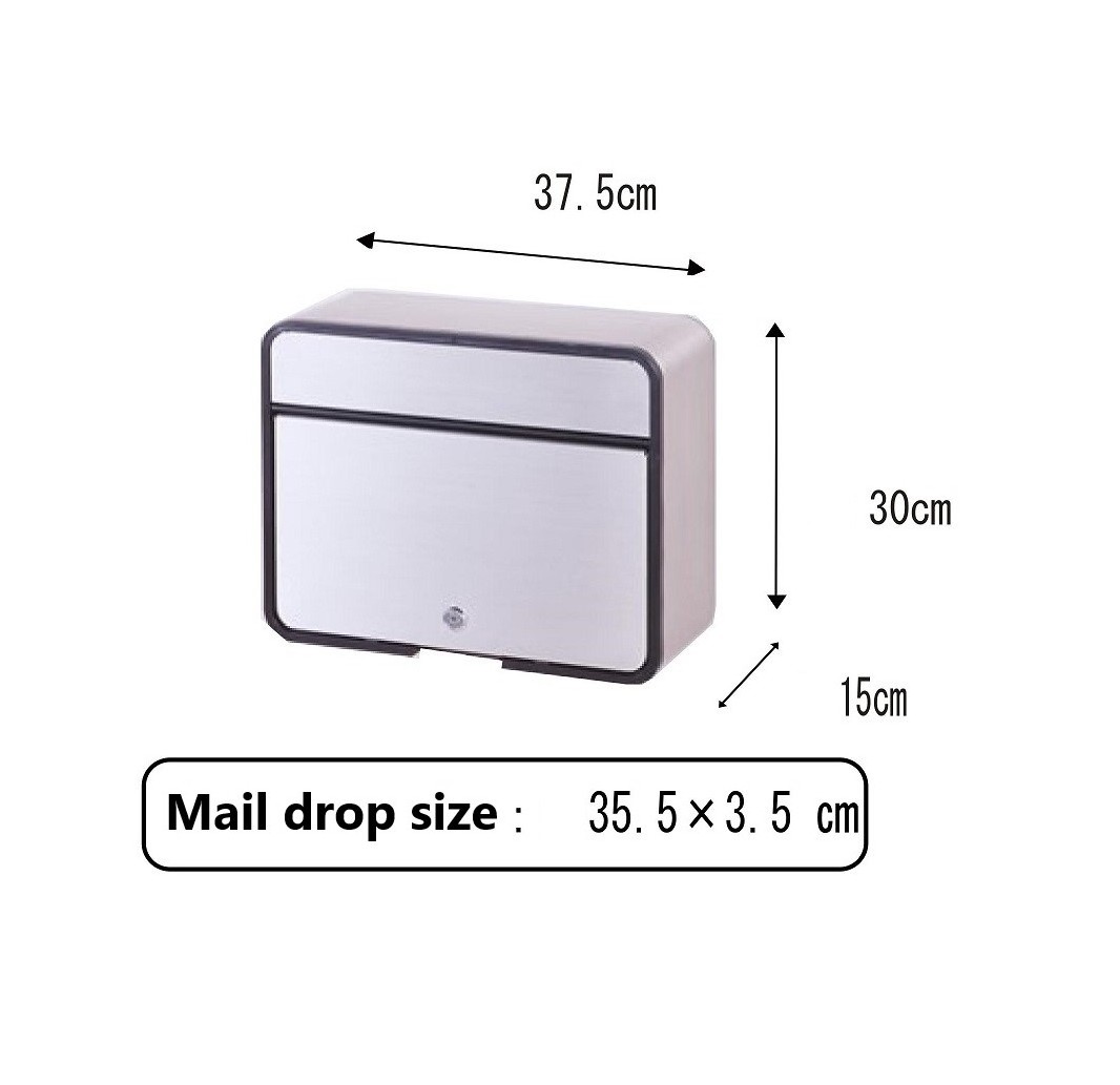 Mailbox New Modern Design Stainless Steel Letter Box Mail For Home Office Mail Durable Wall Mount Weatherproof Cam Lock Design