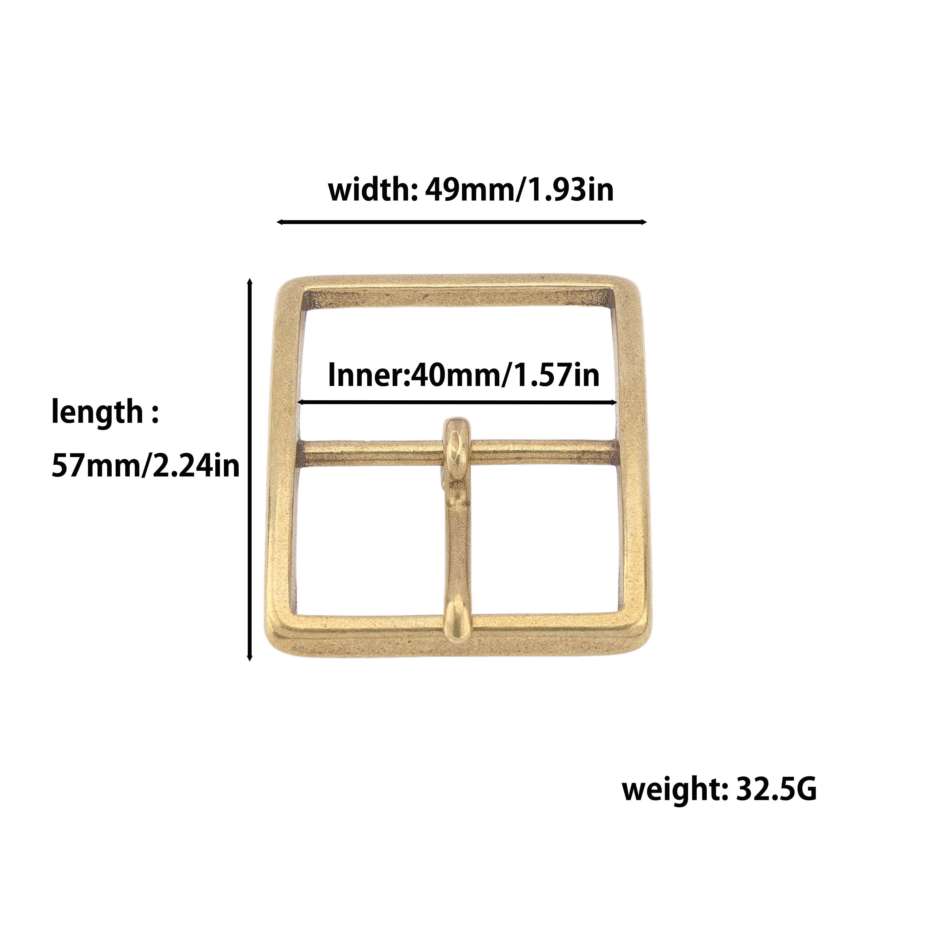 Made in japan solid brass Casual Leather Belt Buckle 40mm Belts Hardwares for replacement leather craft