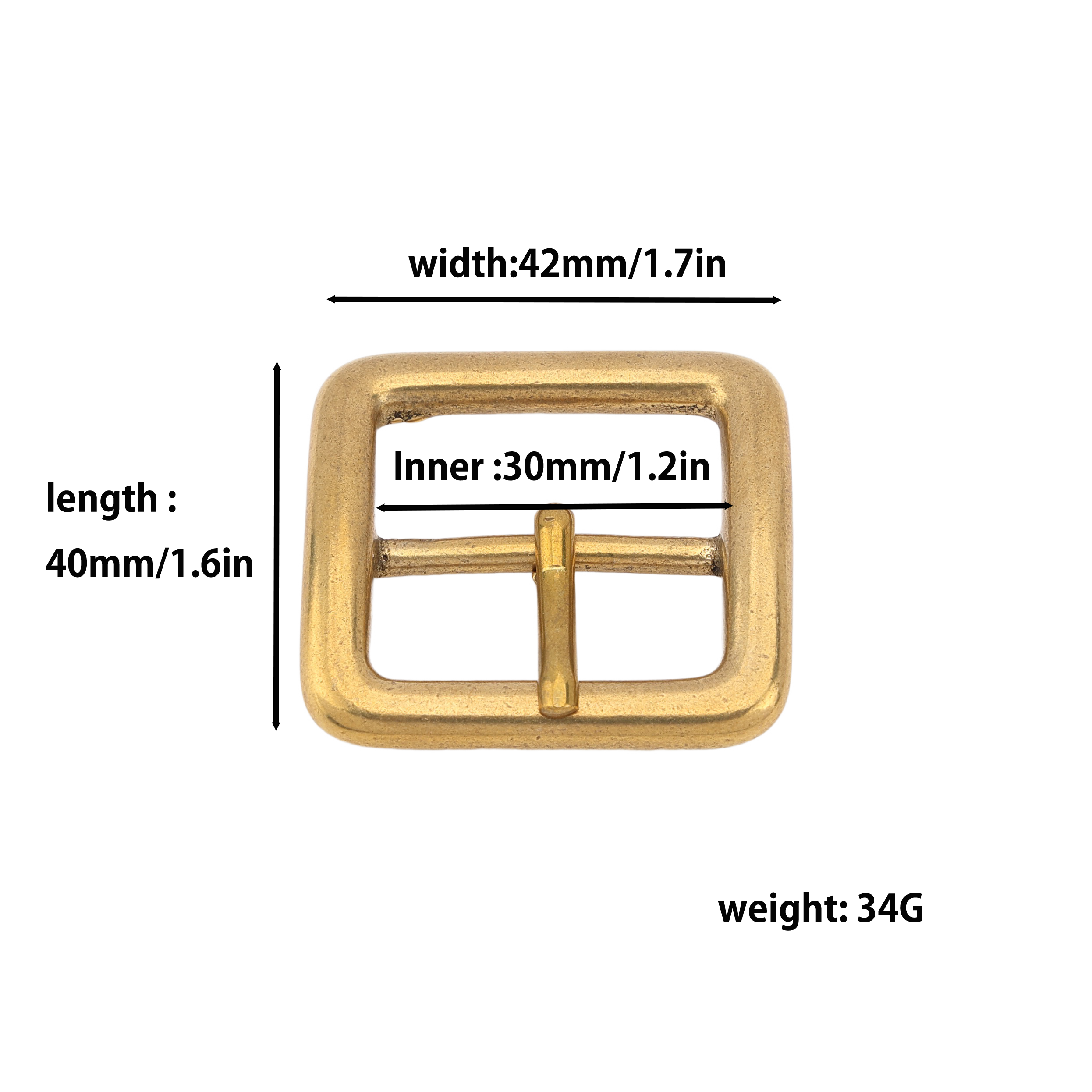 Made in japan solid brass 30mm belt buckles Replacement casting Buckle Square Pin Buckle for belt