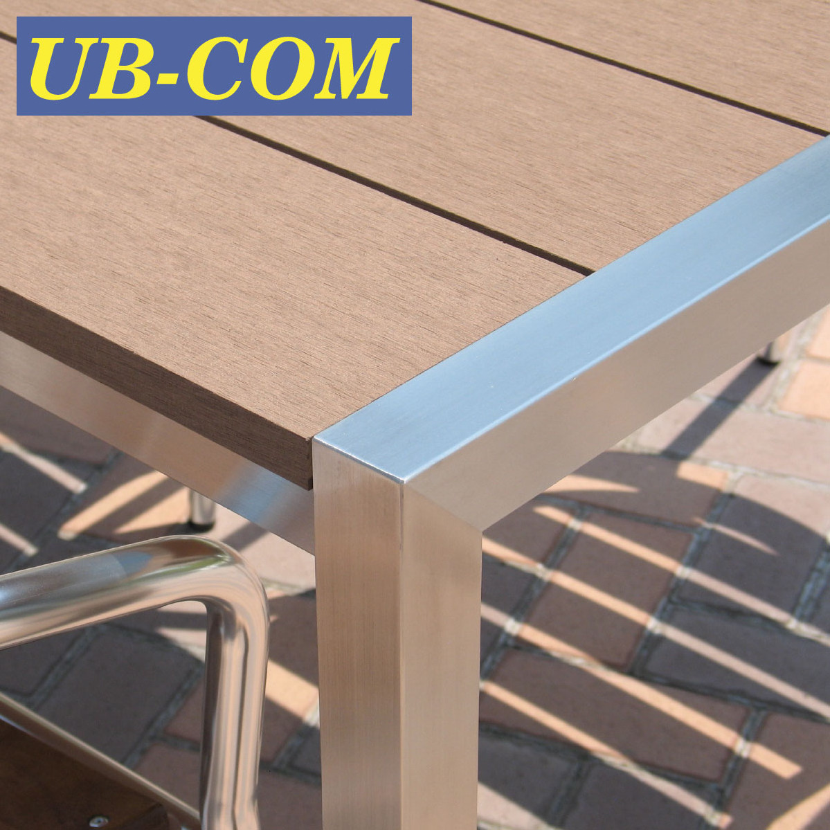 Stainless Steel Frame UB-RE171WP Recycled Composite Outdoor Wood Japanese Simple Table