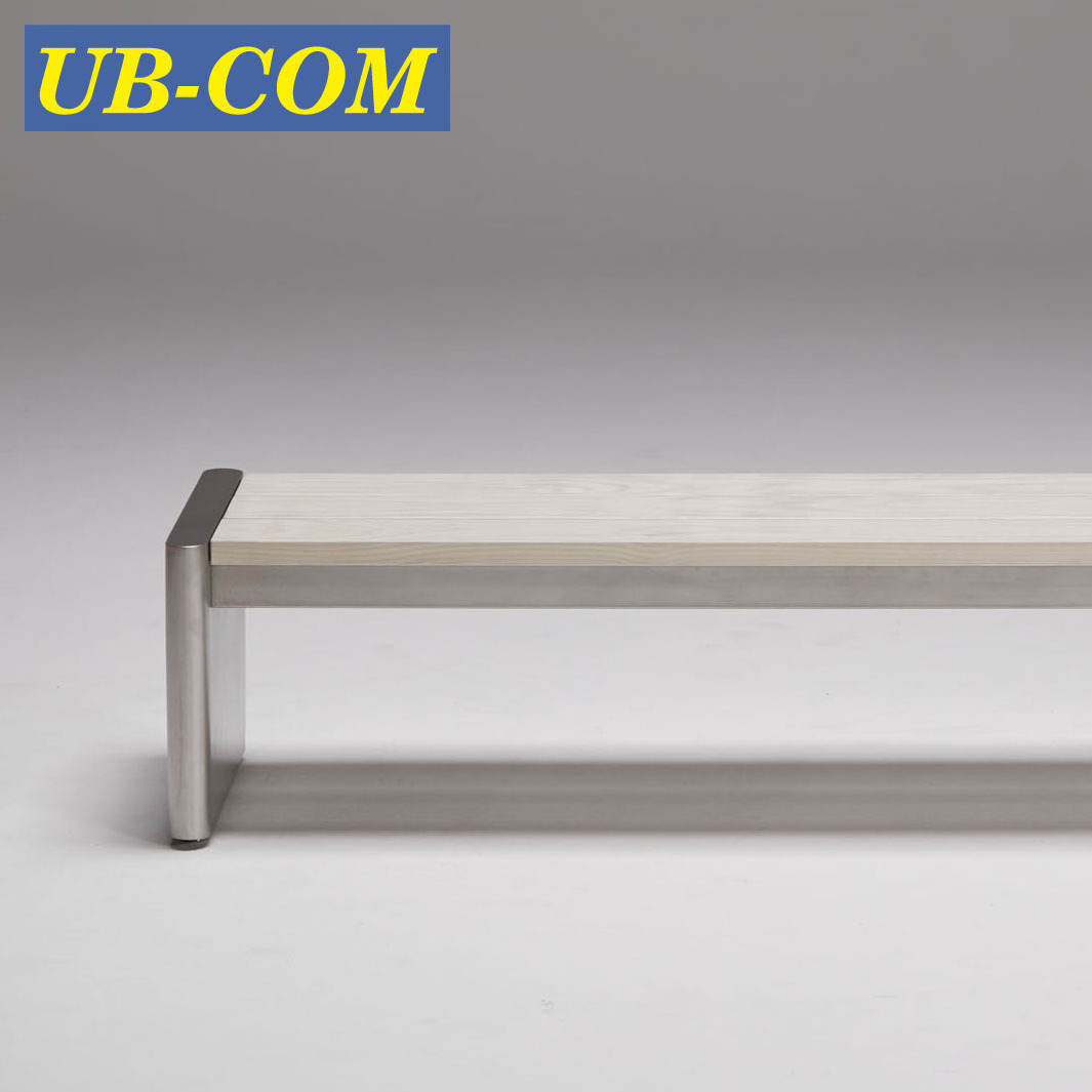 Long UB-AWB074WS Stainless Steel Frame Garden Sale Outdoor Wooden Public Park Bench