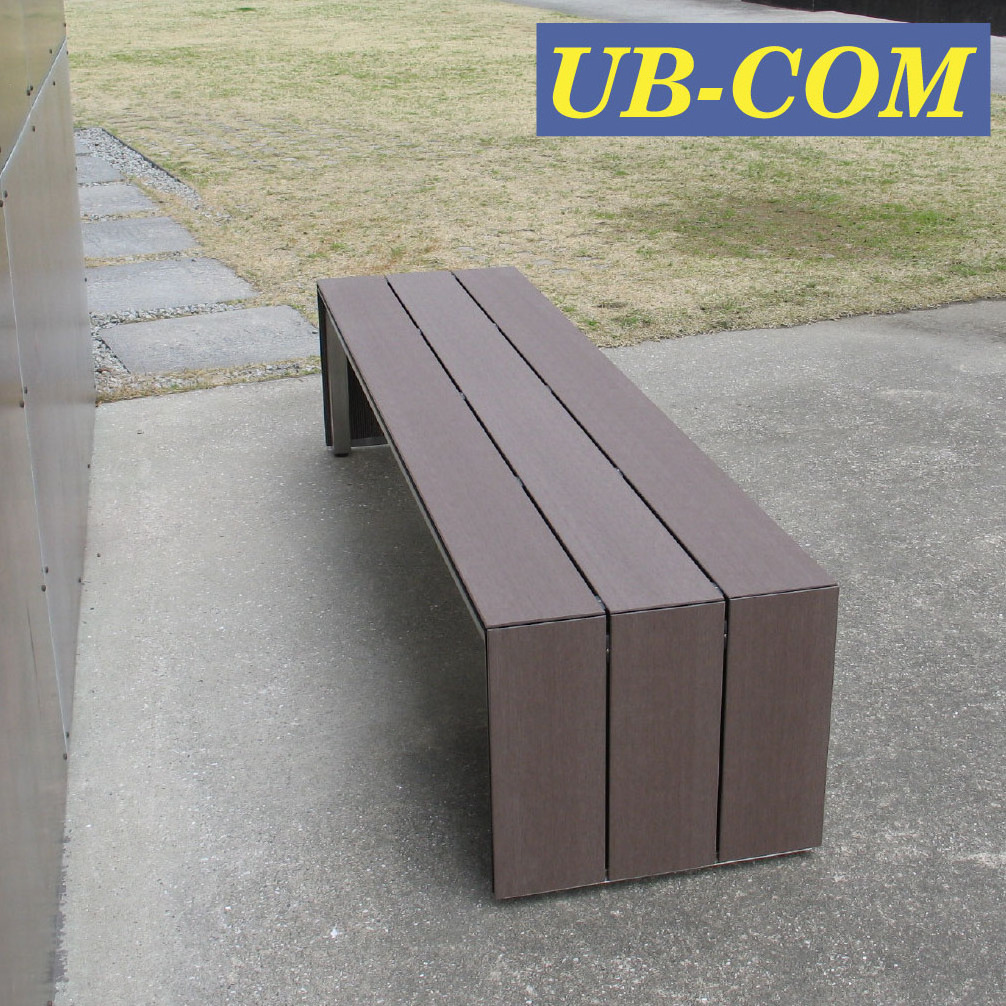 Wholesale Outdoor UB-RE071WP Steel Frame Recycled Composite Bench Wooden Patio Chair