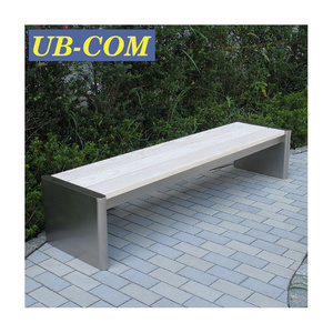 Long UB-AWB074WS Stainless Steel Frame Garden Sale Outdoor Wooden Public Park Bench