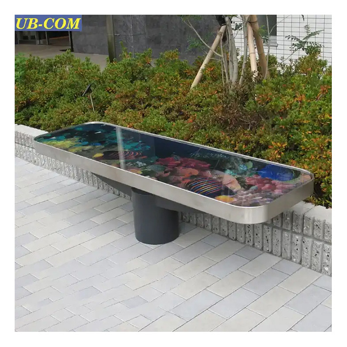 Remarkable Glass Outdoor Japanese UB-AWL071GC Park Garden Bench Seat