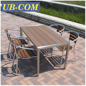 Stainless Steel Frame UB-RE171WP Recycled Composite Outdoor Wood Japanese Simple Table