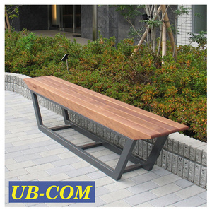 Modern Stainless Steel Frame Bench UB-AWN071WS Garden Outdoor Wooden Designer Furniture