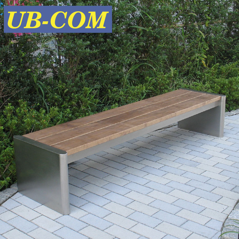 Long UB-AWB074WS Stainless Steel Frame Garden Sale Outdoor Wooden Public Park Bench