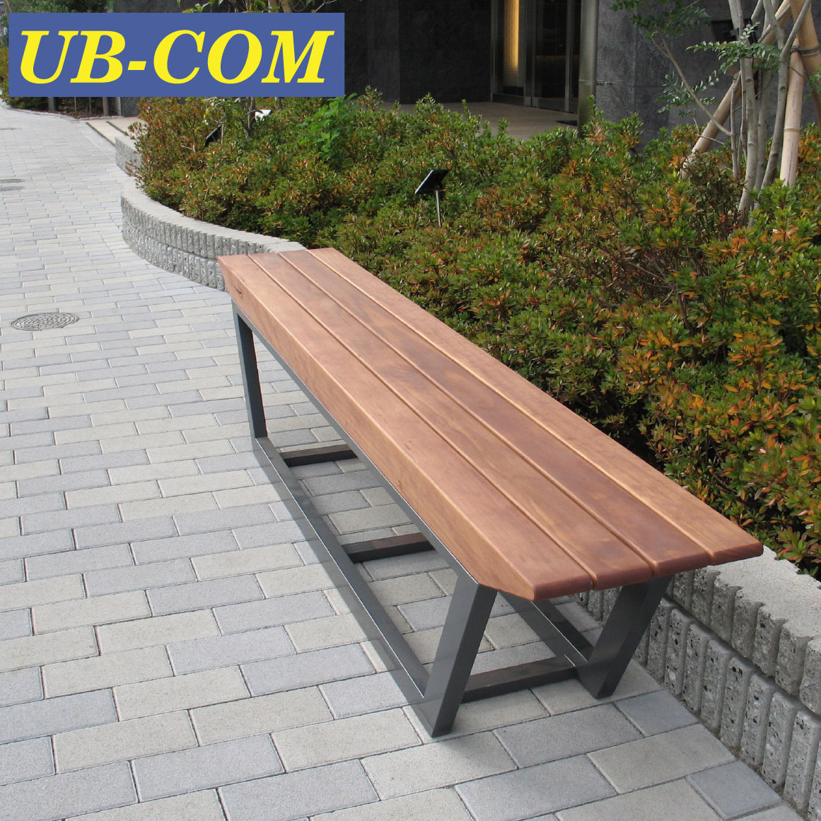 Modern Stainless Steel Frame Bench UB-AWN071WS Garden Outdoor Wooden Designer Furniture