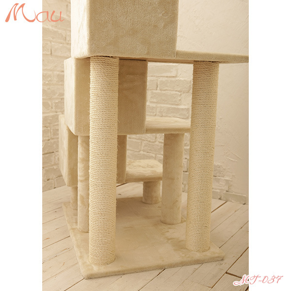 Modern House Furniture Accessories Cheap Unique Beige Big Pink Cat Scratcher Tree Tower