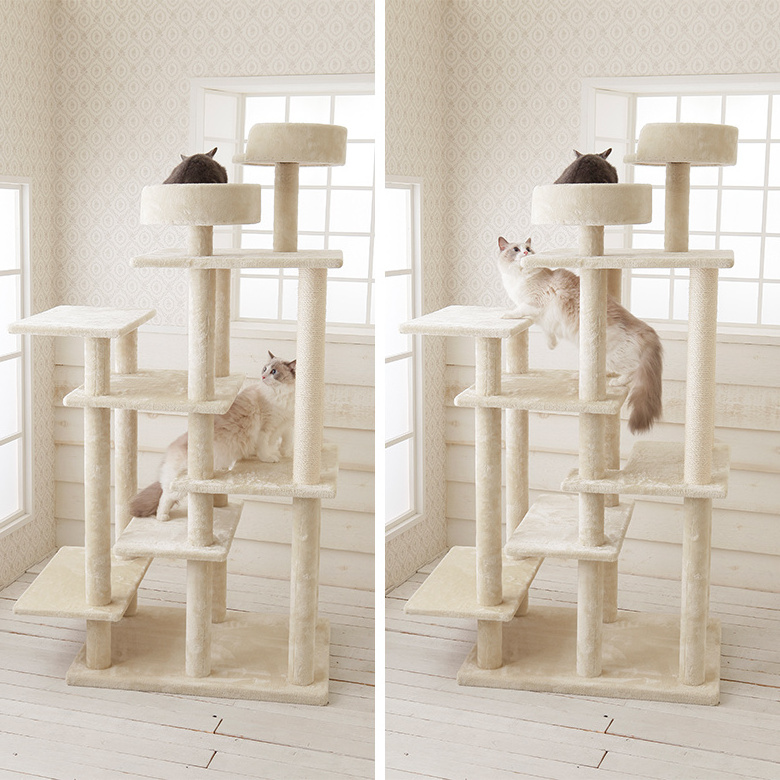 Multilevel Indoor Pet Supplies Modern House Furniture Climbing Tower Tree Cat Accessories