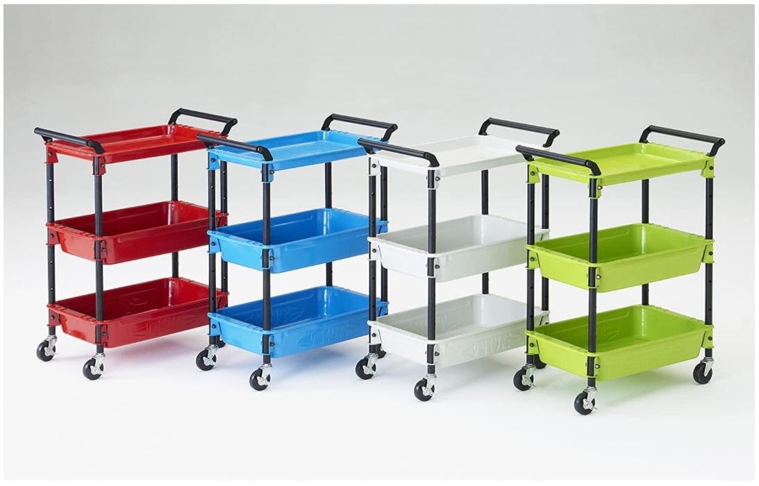 Household Mobile Metal Hand pulling storage cart trolley rolling rack for food beverage and kitchen utensil toy ball storage