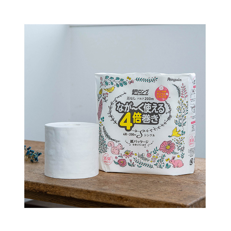 FSC-certified Japanese long flower printed toilet paper 1 ply bathroom tissues