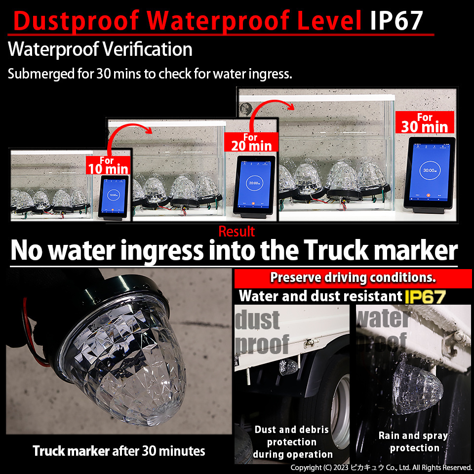 Waterproof and dustproof Japanese led side marker truck car lights