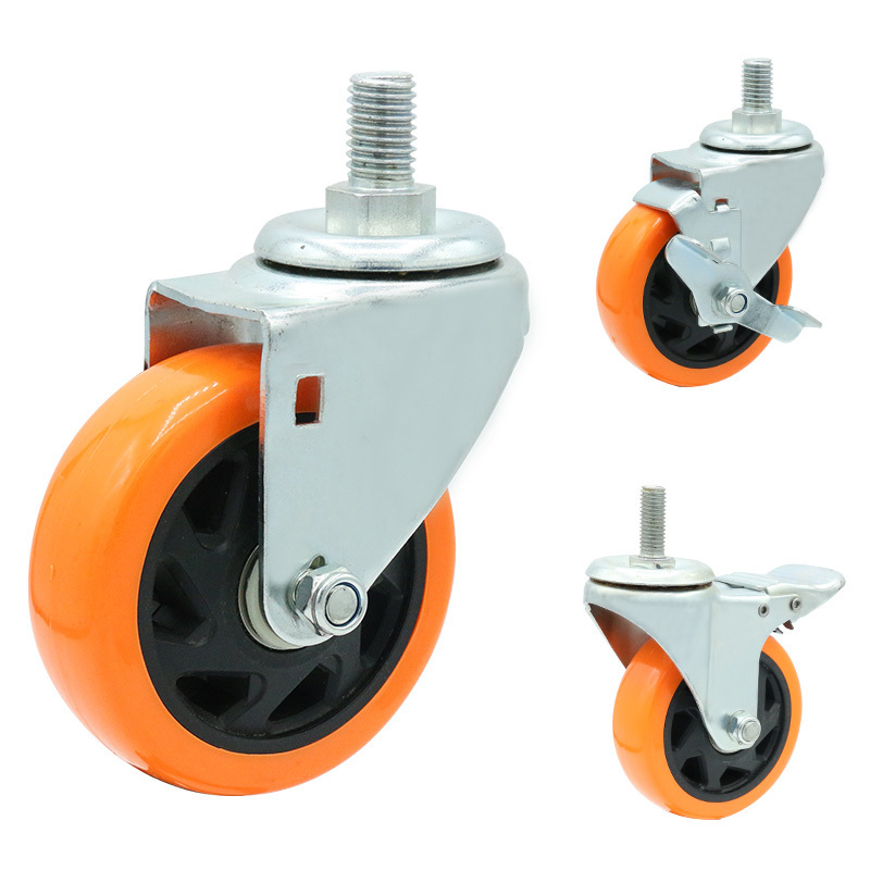 100mm industrial rubber wheels for trolley heavy duty locking castor wheel 4 inch swivel plate caster wheels