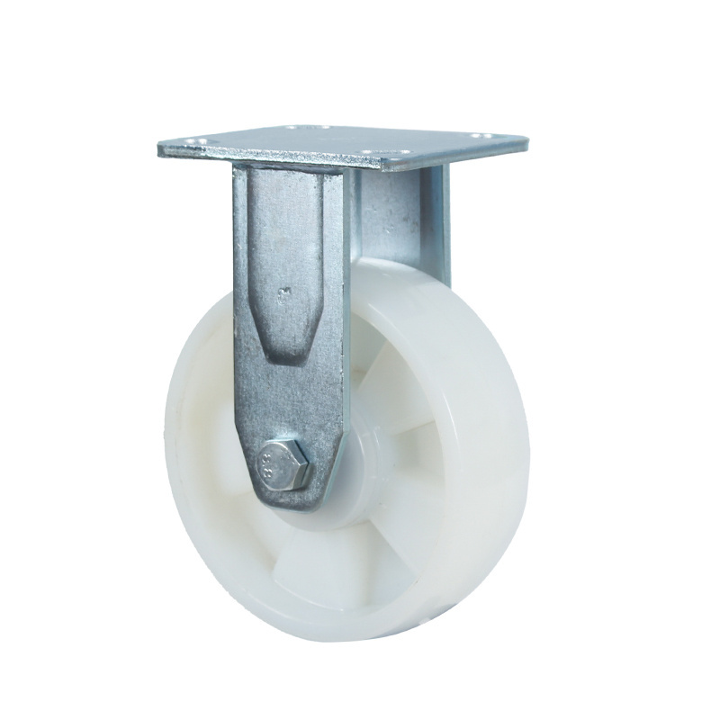 Industrial 5 inch nylon universal caster wheel with brake heavy duty white nylon 6 inch with bearing