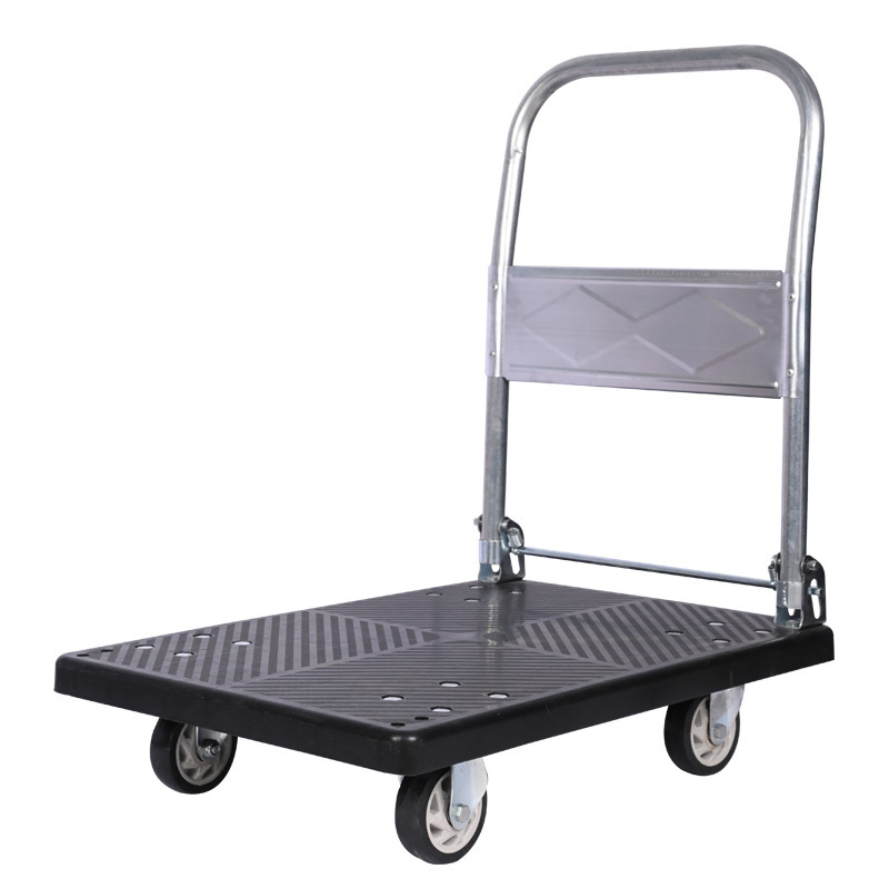 Push cart dolly moving platform hand truck 4 wheels foldable platform trolley cart